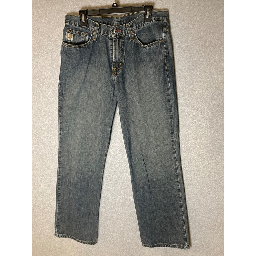 Cinch Mens Jeans 34x32 Straight‎ Leg Western Cowboy Rancher Dark Wash*32x30.5